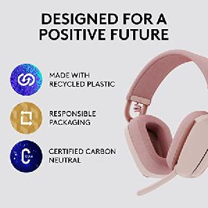Logitech Zone Vibe 100 Lightweight Wireless Headphones - Rose