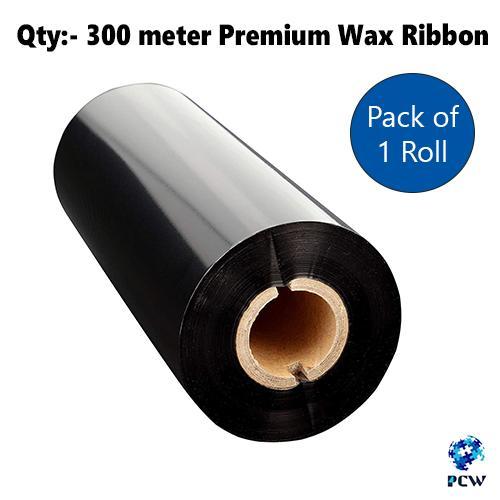 PCW 110 X 300 meters Premium Wax Ribbon For Thermal Transfer Label Printers  - (Pack of 1)
