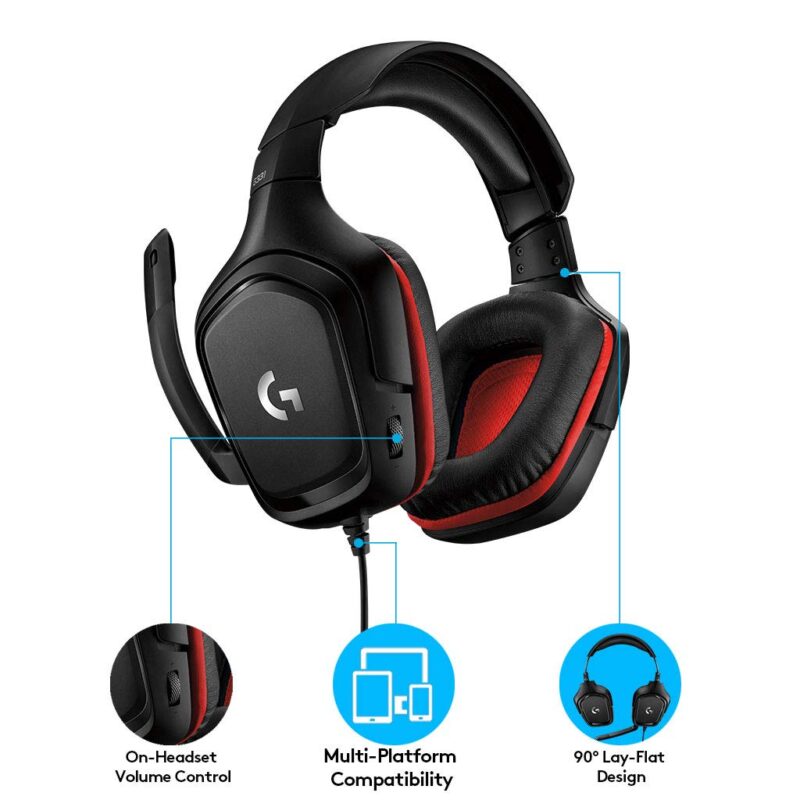 Logitech G 331 Gaming Headset 6 mm Flip-to-Mute Mic for Playstation 4, Xbox One and Ninten